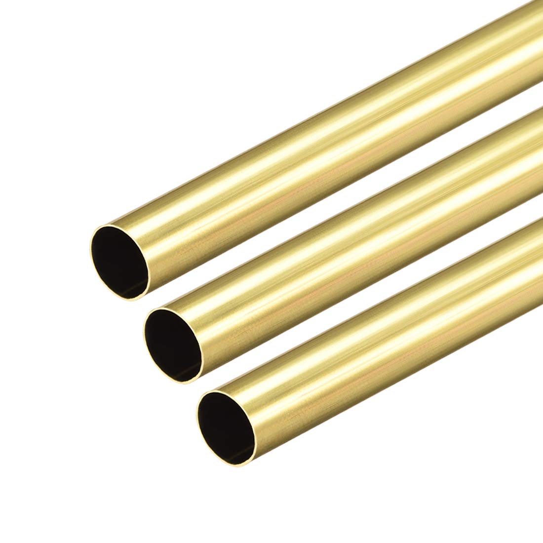 sourcing map Brass Round Tube, 300mm Length 9.5mm OD 0.2mm Wall Thickness, Seamless Straight Pipe Tubing 3 Pcs