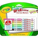 Crayola Fine Line Washable Dry Erase Markers (6 Count)