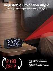 ROCAM Projection Alarm Clock, Digital Clock with
