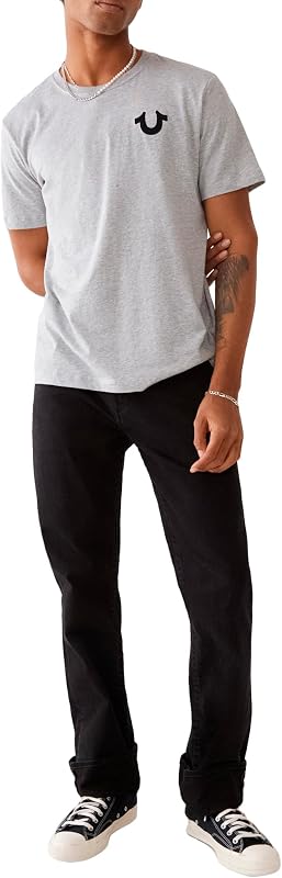 Ricky - Jeans da Uomo a Gamba Dritta, Nero, 52