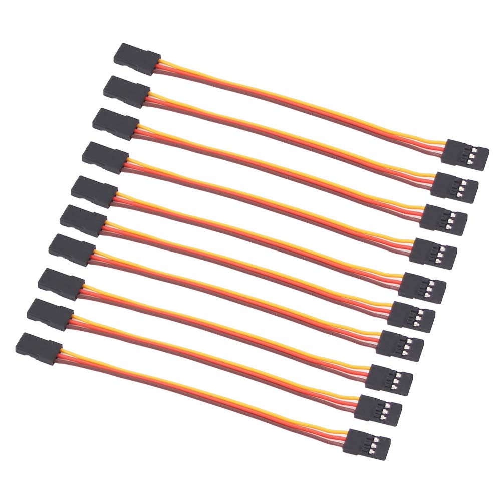 OliRC 10pcs Male to Male 10cm Servo Extension Lead Wire 26awg 30cores Cable for KK MWC Eagle Control Board(C58-10)