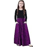 KYMIDY Girls Maxi Dress Kids Long Sleeve Casual Floral Dresses with Pockets for Girls 6-14 Years