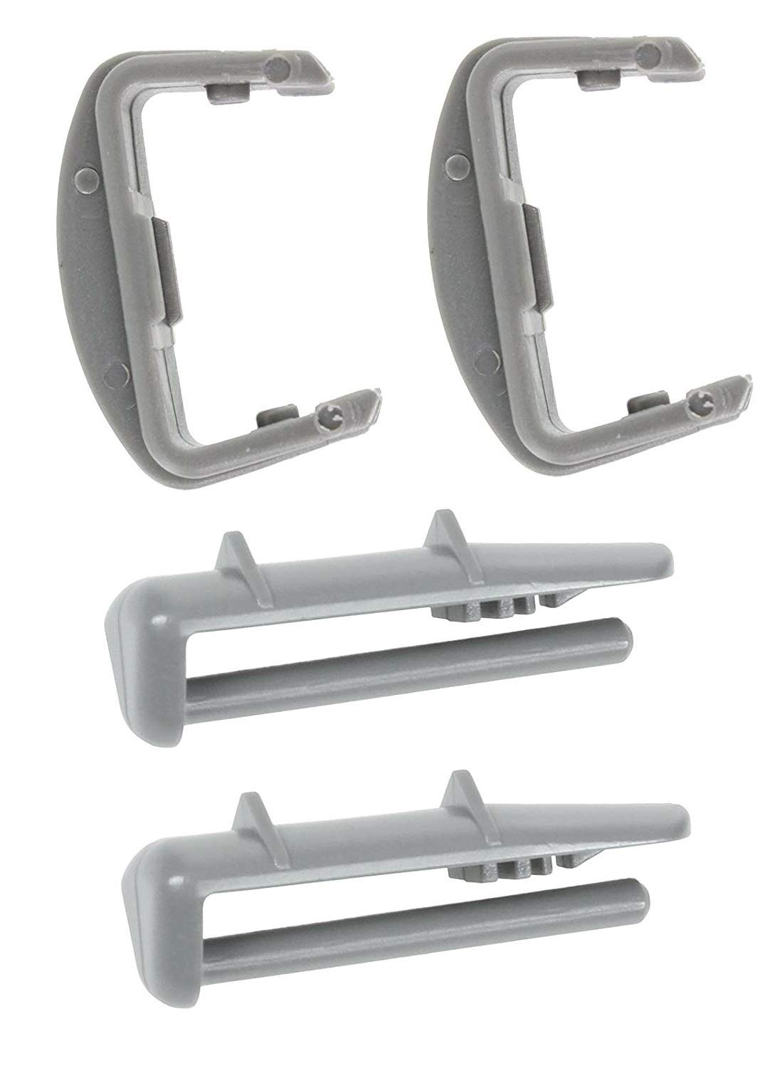 2 Plastic Front + 2 Rear Rail End Caps for Beko Dishwasher Basket (Full Set)