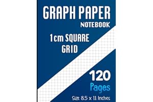 GRAPH PAPER NOTEBOOK 1 CM SQUARE GRID: 1 Square/centimeter. Gray squares Large Size 8.5x11 Inches, 120 Pages. Graph Paper wit