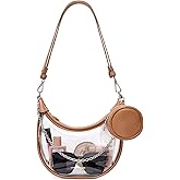 LONG VACATION Clear Bag for Stadium Events, Clear Purses for Women Stadium Crossbody, PVC Clear Concert Bag with Coin Purse