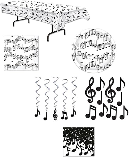 Amazon Com Music Note Super Party Decorations Bundle Tablecover