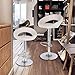 LANGRIA White Bar Stools Sets Adjustable Swivel Counter Height Stools with Leatherette Exterior, Chrome Plated Footrest and Base for Bar, Counter or Home,(2 PCS)