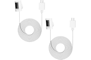 KAKAJUELO Ring Camera Power Cord, Charger Compatible with Ring Stick Up Cam 2nd/3rd Gen Battery/Plug in, Ring Spotlight Cam Battery, 16Ft Long Cable, Waterproof (2Pack)
