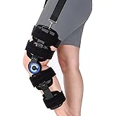 NIdreamCE Hinged Knee Brace ROM Post Op,Adjustable With Leg Stabilizers Locking, ACL, PCL, MCL Meniscus Tear & Arthritis Support Knee Immobilizer Brace,Orthopedic Rehab One Size