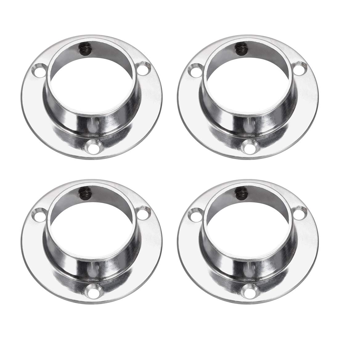sourcing map Closet Wardrobe Rod Flange,32mm/1.26inch Dia, Socket Bracket Support Holder for Pipe 4Pcs