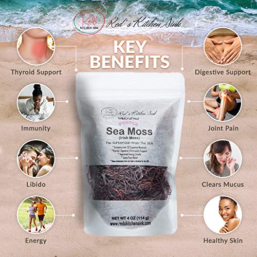 Red's Kitchen Sink Purple Sea Moss Irish Moss Wildcrafted from St