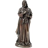 US 6.25 Inch Jesus Holding A Lamb Cold Cast Bronze Figurine Statue