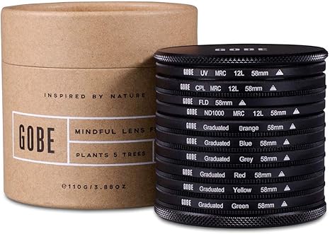 Gobe Kit De Filtres Pour Objectif 58 Mm Uv Circulaire Polarisant Fld Nd1000 Filtres Gradués Orange Bleu Gris Rouge Jaune Et Vert 1peak