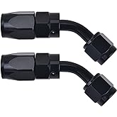 EVIL ENERGY 6AN Hose End Fitting 45 Degree Swivel for CPE Braided Hose Black 2PCS