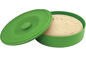 Fox Run Tortilla Warmer with Lid, Plastic, Green, 8.75"