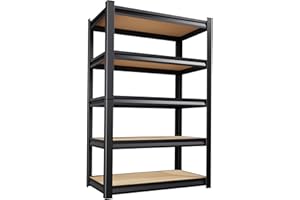 FFVVGH 72" H*36'' Storage Shelves 2500lbs Garage Shelving, Adjustable Heavy Duty Garage Shelves, Easy to Install Metal Shelving Wood Shelving Unit, Storage Shelf for Basement Warehouse 1Pack