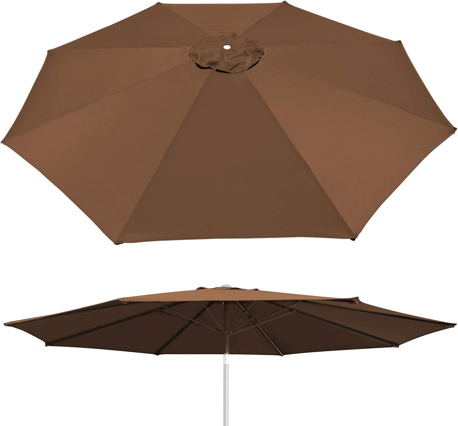 Strong Camel Replacement Patio Umbrella Canopy Cover For 9ft 6 Ribs Umbrella Taupe Canopy Only Brown Amazon Co Uk Garden Outdoors