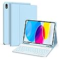 besky for iPad 11th 10th Generation Case with Keyboard - Detachable Bluetooth Keyboard Case with Pencil Holder for iPad 11-inch A16 2025 10th Gen 10.9 Inch 2022 (Blue)
