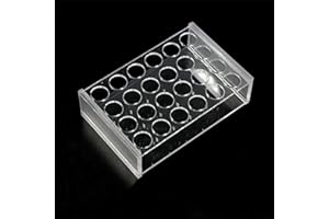 SKYPRO 1 Pack 5ml Lab Plastic Test Tube Rack for 5ml 10 ml Tubes, Holds 24