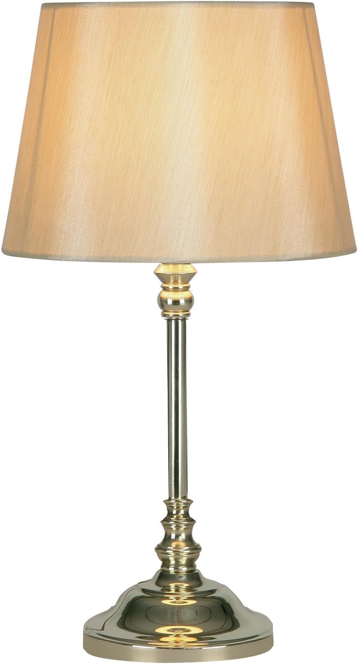 Polished  Brass Finish Table Lamp c/w Cream Shade