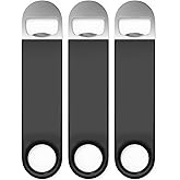 Bartender Bottle Openers, Beer Bottle Openers, Speed Openers 3 Pack by Premium Cold One. Professional Grade: Rubber Coated, S