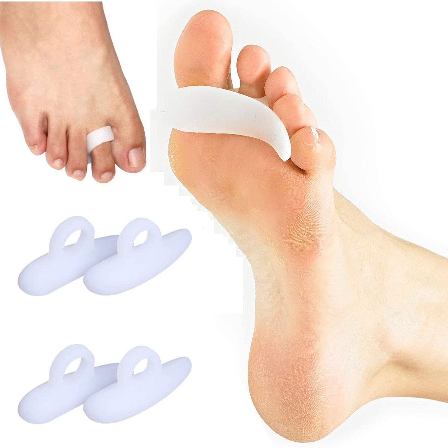 Pedimend Hammer Claw Crooked Mallet Toes Props - 2 Pairs | Silicone Gel Toe Orthotics Crests Pads | Under Toe Support | Bunion Corns Blisters | For Men and Women
