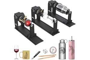 Mecpow G5 Laser Rotary Roller with Three Angle-Adjustable Grippers for Multi-Shaped Objects, Compatible with Laser Engraving Machines, Laser Rotary Roller with Heightening Bracket