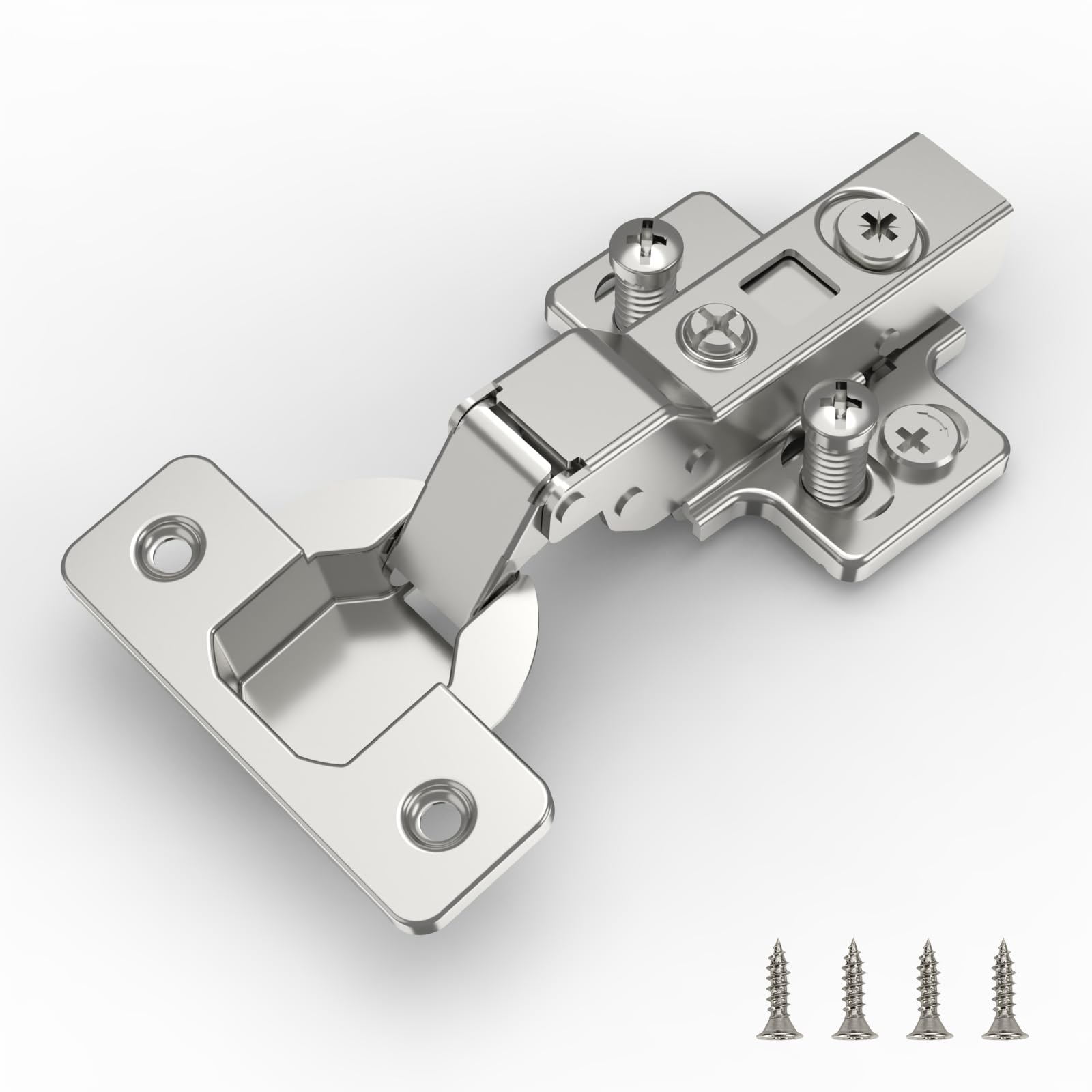 Furniware 10 pcs Soft Close Cabinet Hinges,110° Half Overlay Cupboard Wardrobe Doors Hinges Steel Slow Shut Dotty Deals Full Overlay Mute Cabinet Hinges