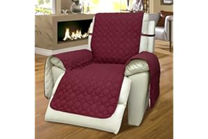 RBSC Home 23 Inch Recliner Cover - 100% Waterproof Slipcovers Anti-Slip Small Recliner Slipcovers for Pets,Baby, Dogs,Cats and Kids,Washable Protector(23" Burgundy)