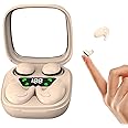 Xmenha Flat Sleep Mini Invisible Small Tiny Earbuds Wireless Bluetooth Ear Buds for Sleeping Headphones Micro Smallest Discreet Sleep Earbuds Earphones for Side Sleepers, Small Ears Canals Women, Work