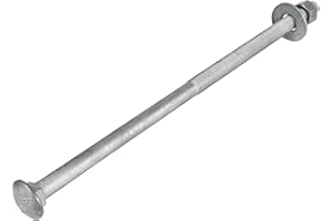 1/2" x 12" (25 Pack) Galvanized Carriage Bolt Kit Grade 307A Includes 1/2" USS Flat Washers (25 pcs) and 1/2"-13 Hex Nuts (25 pcs), Hot Dip Galvanized for Exterior Use by Makers Bolt