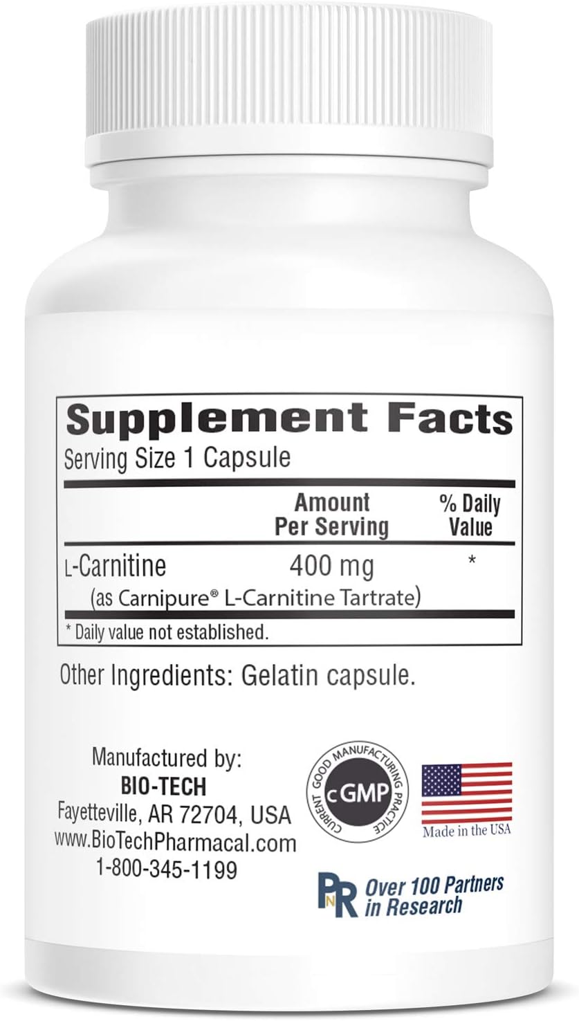 BioTech Pharmacal - Carnitine 400mg - 100 Count: Health & Personal Care