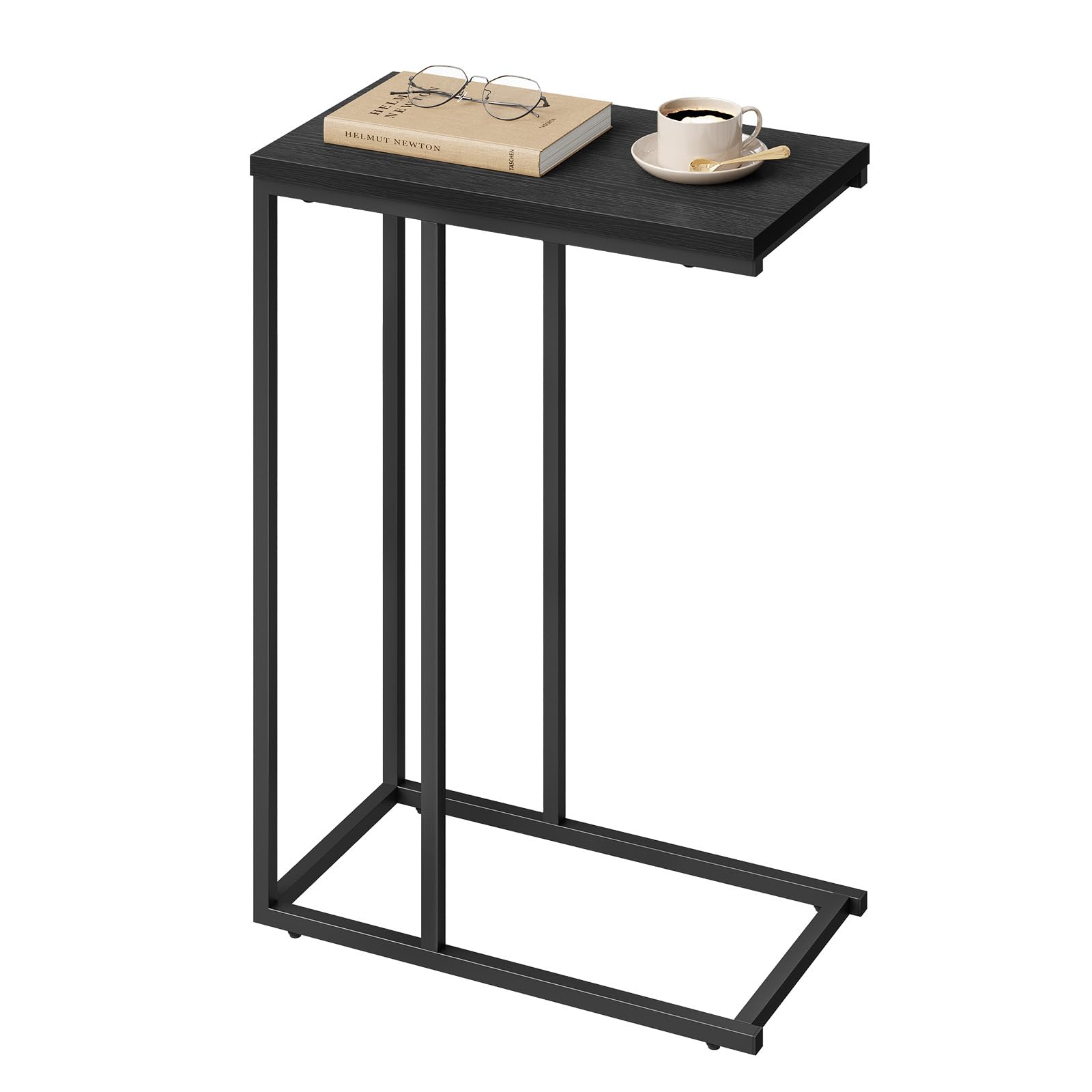 WOLTU Beistelltisch,Couchtisch C Form，Sofa Tisch mit Metallgestell
