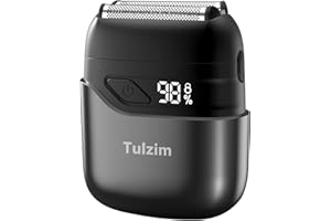 Tulzim Electric Foil Shaver for Men: Portable Electric Razor for Beard/Face - 3 Floating Blade LED Display USB-C Fast Rechargeable - IPX7 Waterproof for Travel & Home,Warm Black