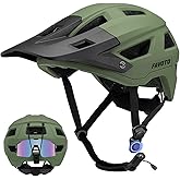 Favoto Adult Mountain Bike Helmet for Men & Women, Magnetic Buckle MTB Helmet with Removable Visor, Lightweight for Commuting & Off-Road Cycling
