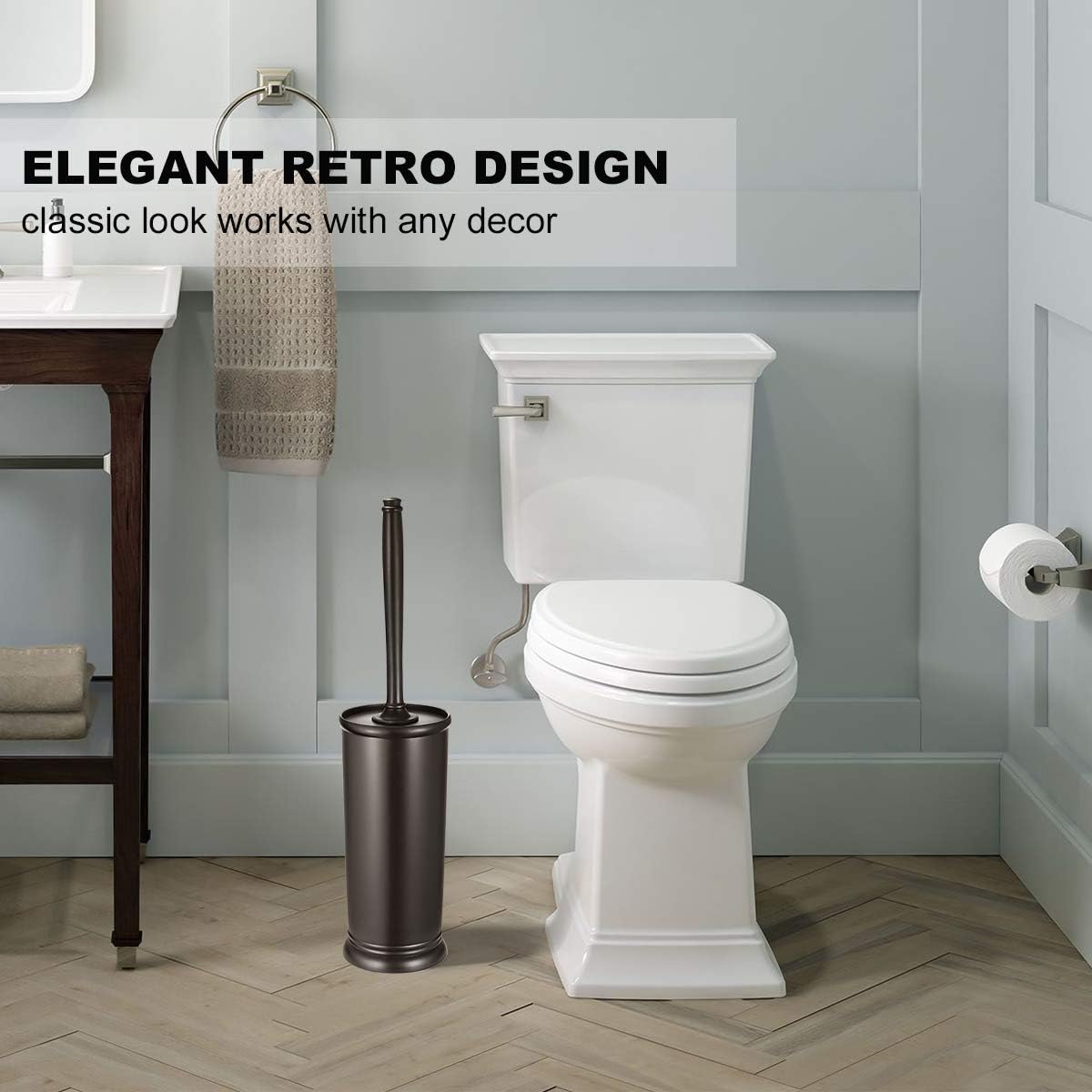 Homemaxs Toilet Brush and Holder 2 Pack 【2021 Upgraded】 Deep Cleaning Toilet Bowl Brush Set Ergonomic, Sturdy Bathroom Accessories Plastic: Home & Kitchen