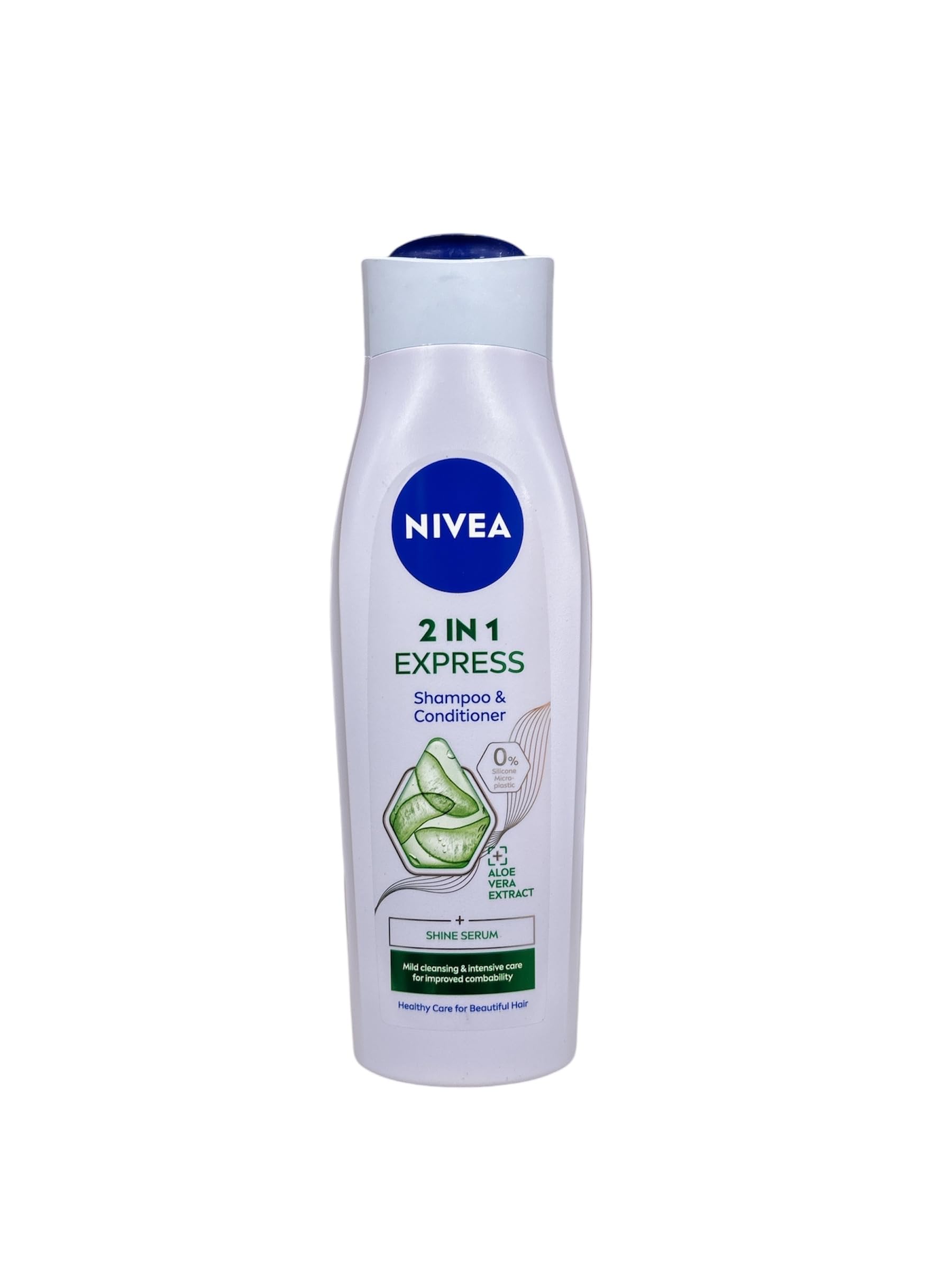Nivea 2-in-1 Care Express Mild Shampoo and Conditioner (250 ml), Intensive Nourishing Shampoo with Aloe Vera, Hair Shampoo for Care in No Time at All