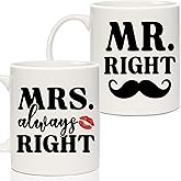 Mr and Mrs Coffee Mugs, Valentine's Day Gifts for Couples, Couples Gifts for Wedding Engagement Anniversary, Couple Gift Ideas for His Hers Husband Wife Parents Friends Newlyweds, Couple Mugs