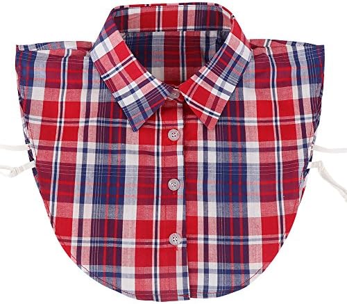 Yiye Women's Half Shirt Detachable Collars Fake Collars Replacement Shirt Collar Cotton (0031 Red)