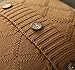 U'Artlines Cotton Knitted Decorative Pillow Case Cushion Cover Cable Knitting Patterns Square Warm Throw Pillow Cover (Cream, 18x18)