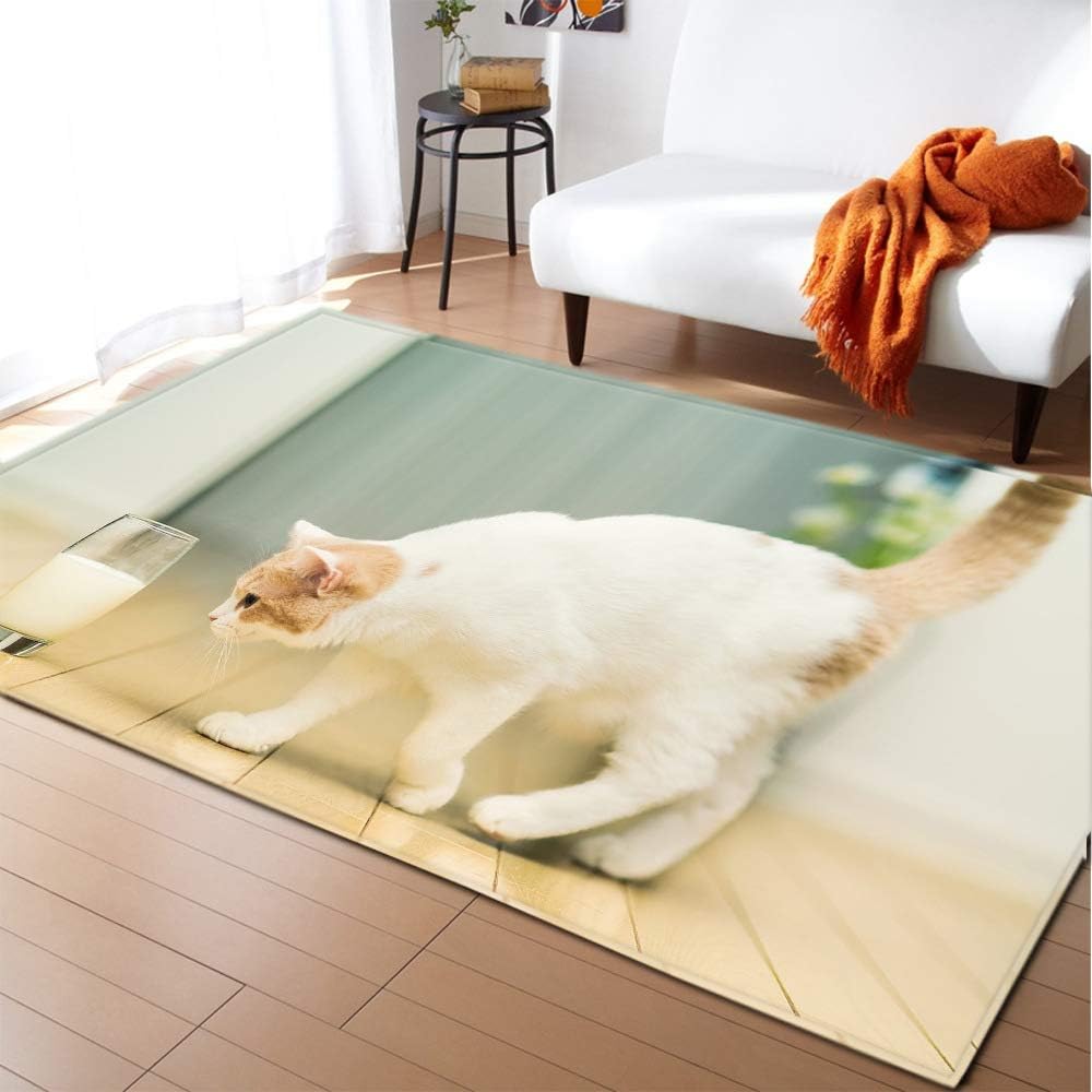 YUN Clock@ Shark Modern Fluffy Soft Indoor Area Rugs 3D Optical Illusion Anti-Skid Carpet Blanket Decor for Bedroom Living Room Kids Decor Floor Sitting Room,B,180X120CM