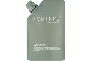 Noshinku - Hand Sanitizer Spray Refill Pouch for Hand Sanitizer Spray Bottles, Moisturizing Hand Sanitizer Refill, Natural Sanitizer Refill with 70% Sugarcane-Derived Alcohol, 100 mL, Eucalyptus