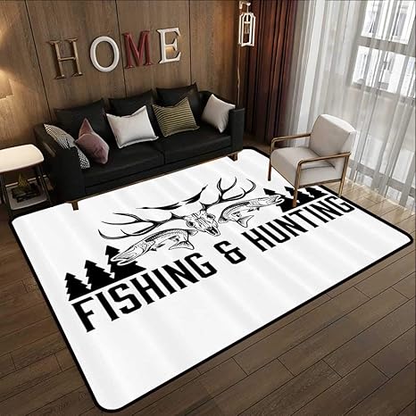 Amazon Com Living Room Rugs Hunting Decor Hunting And Fishing