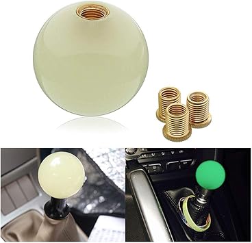 For Mini Spherical Screw On 6-Speed Round Ball Type Adapter Shift Knob White