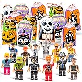 Halloween Trick Or Treat Goodie Bags with Mini Toy Figure Toys, Colorful Novelty Goody Assortment For Kids Party Favors and Filled School Prizes Giveaways