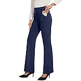 Desol Women's High Waisted Flare Pants for Work, Tummy Control Bootcut Pants with 4 Pockets, Business Casual Pants for Office