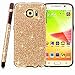 MEKO Galaxy S6 Case, Glitter Bling - Built in Sparkles Soft Gel Flexible Rubber Case[Perfect Fit] [Scratch Resistant] for Samsung Galaxy S6 -- (Gold)