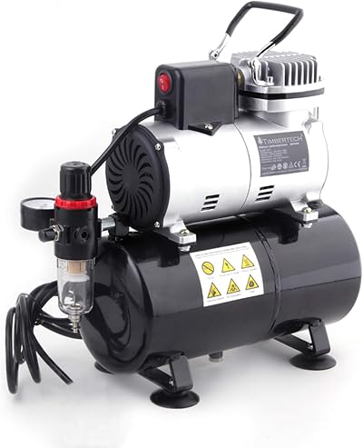 Timbertech Piston Airbrush Compressor ABPST08 Oil-Free 3L Tank UK Plug 50Hz