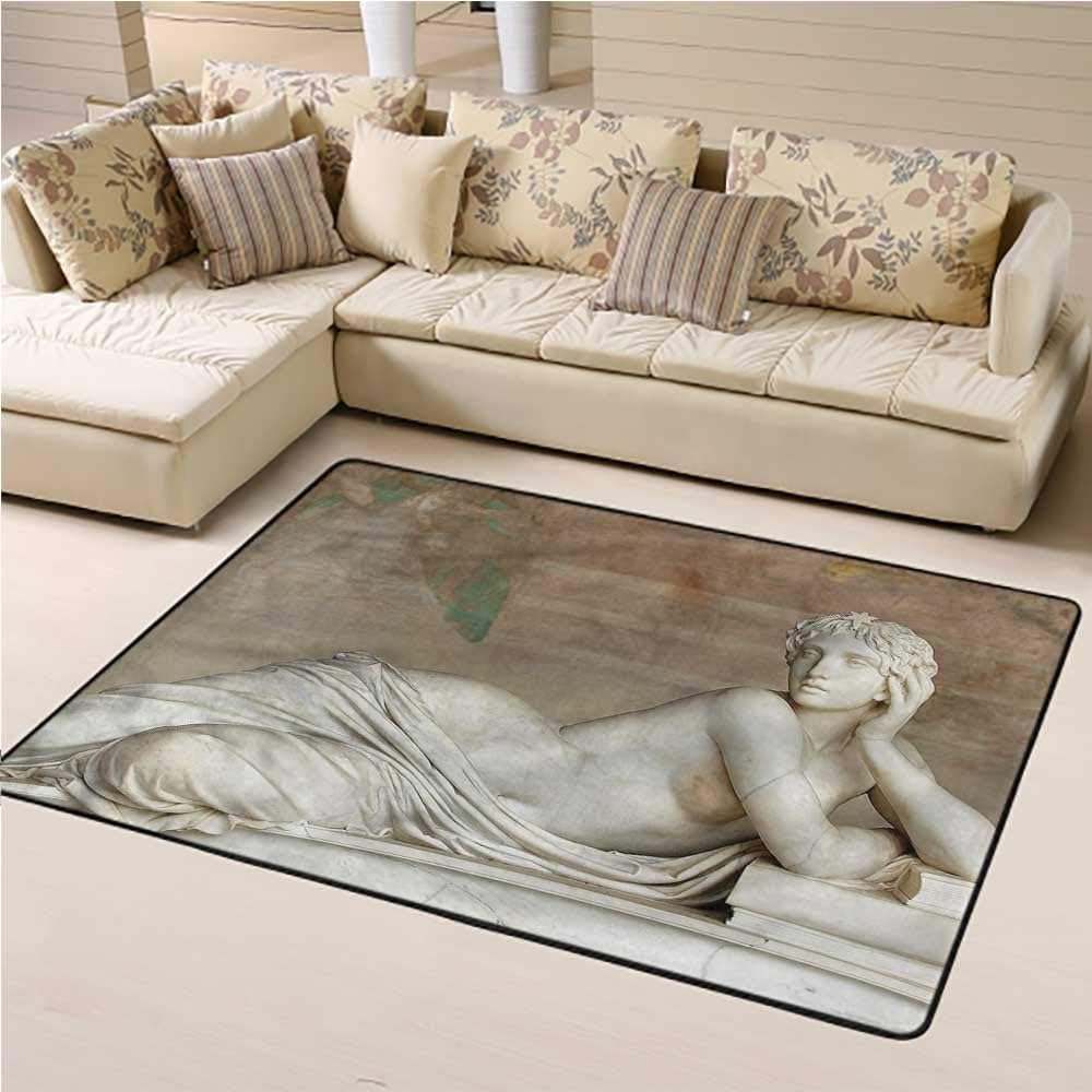 Outdoor Area Rug Sculptures for Kids Playroom Detail from Marble Tomb 5' x 7' Rectangle