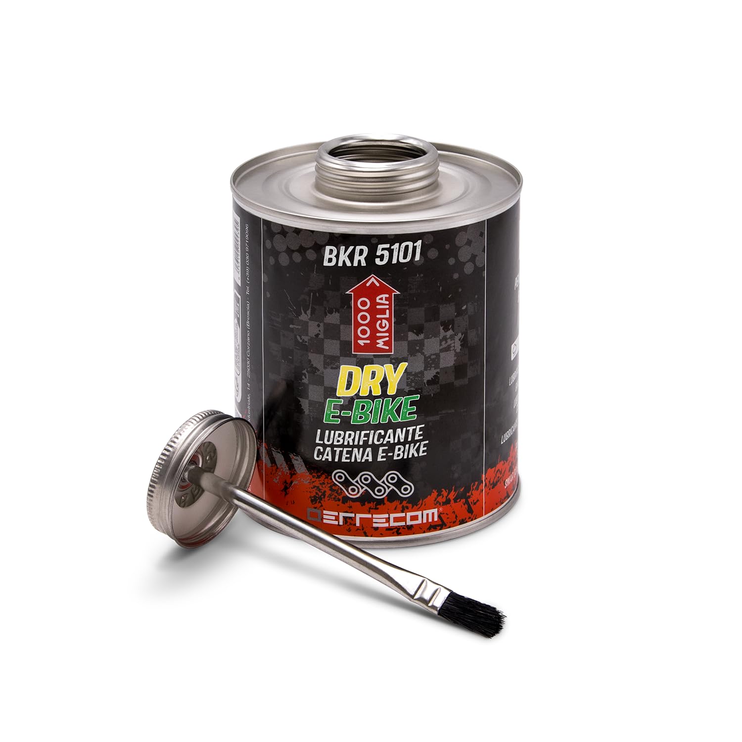 Errecom 1000 Miglia BKR 5101 E-BIKE DRY Lube Bike Chain for Electric Bikes - 900 ml, Dry and Dusty Weather Conditions, fluorescent and scented formula, All-In-One Can, Brush included